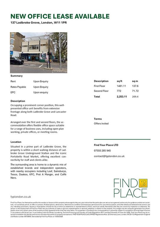 Property photo 1 of 2 137Lgr Advert 2025.Jpg