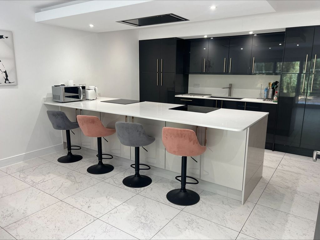 Property photo 1 of 13 Modern Kitchen Featuring A Sleek White Island With...