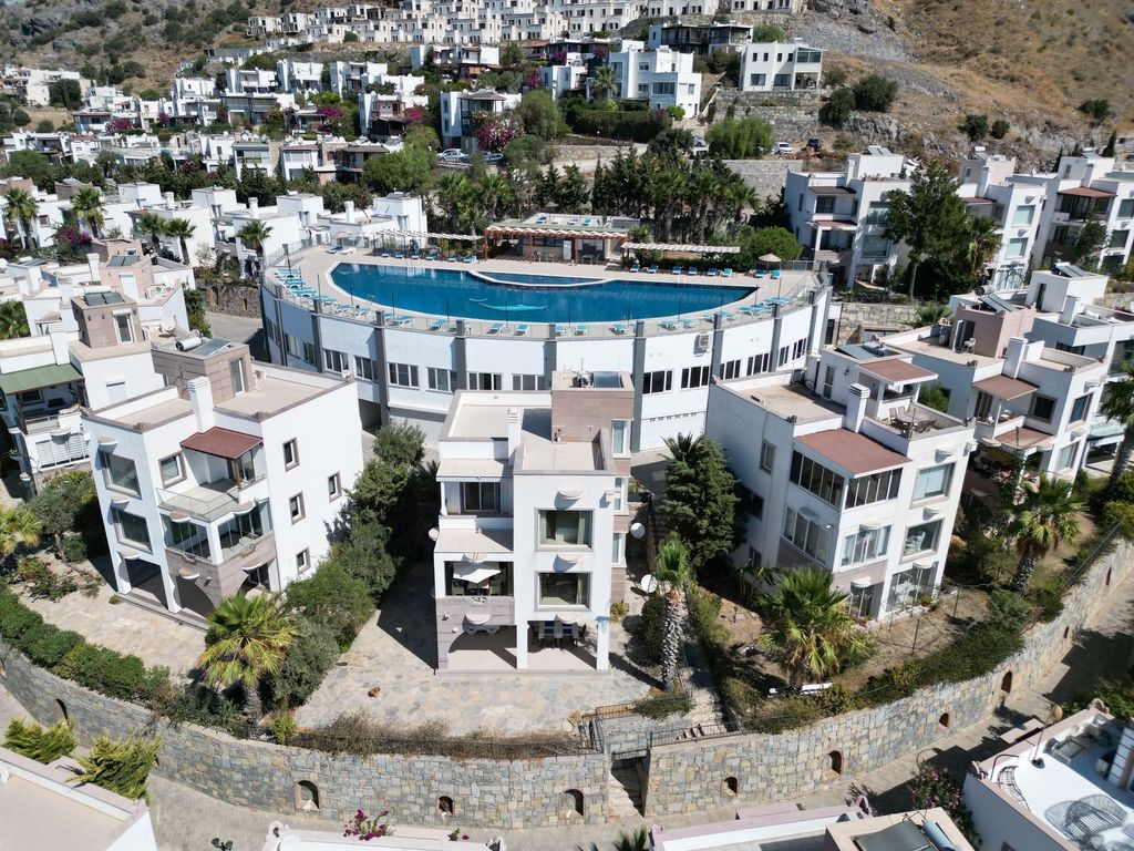 Property photo 3 of 24 Sea View Triplex Bodrum Villa For Sale In Koyunbaba, Gumusluk - Arial View Showing The Entire Complex