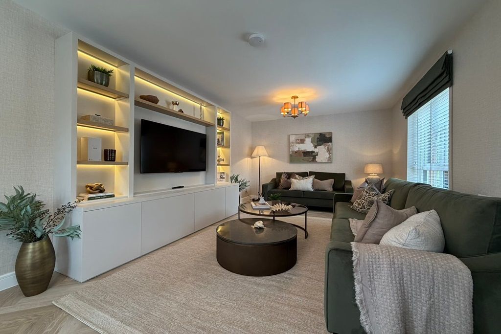 Property photo 2 of 14 Living Room With Modern Furnishings And Large Windows Allowing Natural Light