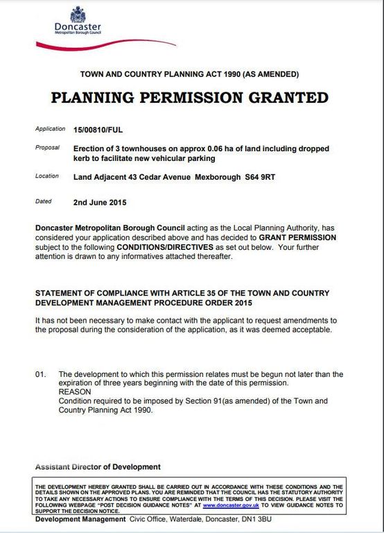 Property photo 3 of 10 Planning Permission Granted Certificate - Name And