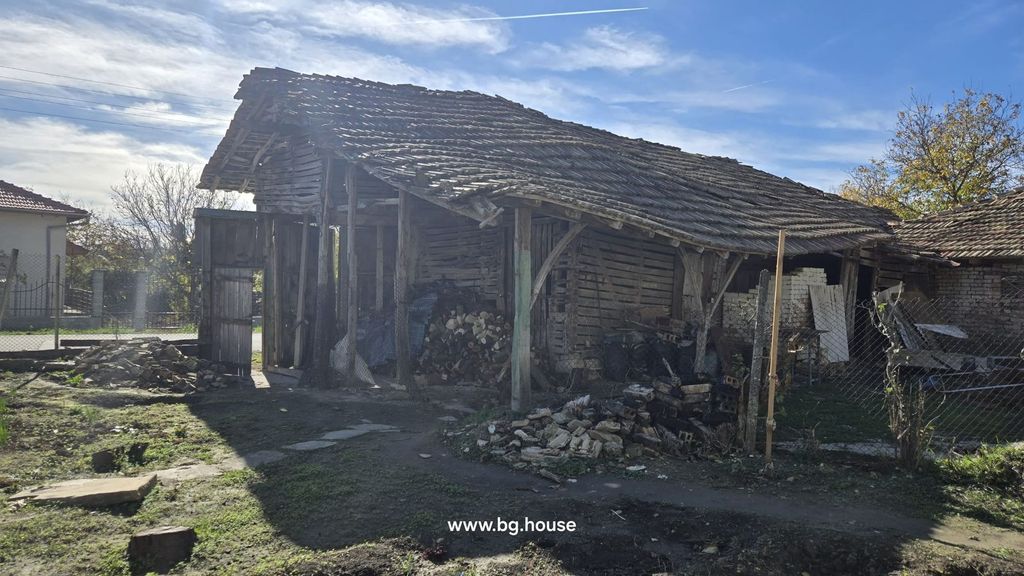 Property photo 3 of 58 Rustic Wooden Barn With Open Sides And Tiled Roof, Used For Storage In The Village Property Yard