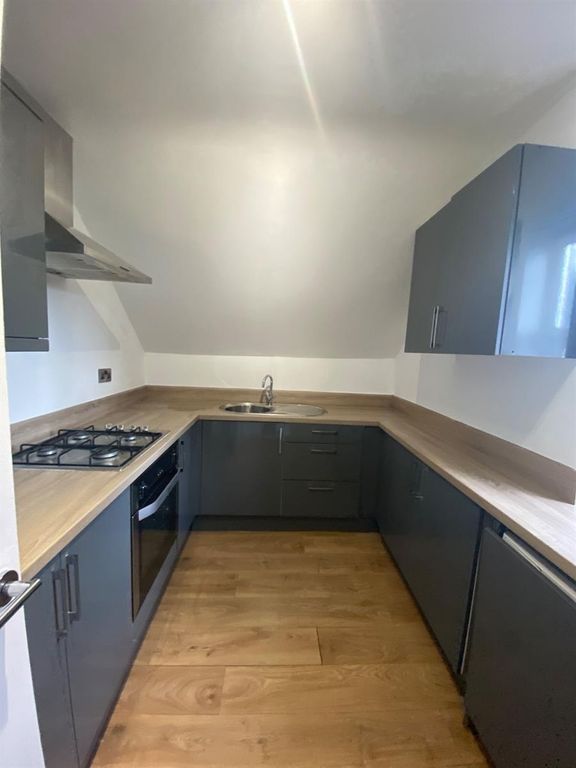 Property photo 2 of 6 Modern U-Shaped Kitchen With Grey Cabinets, Wood-E...