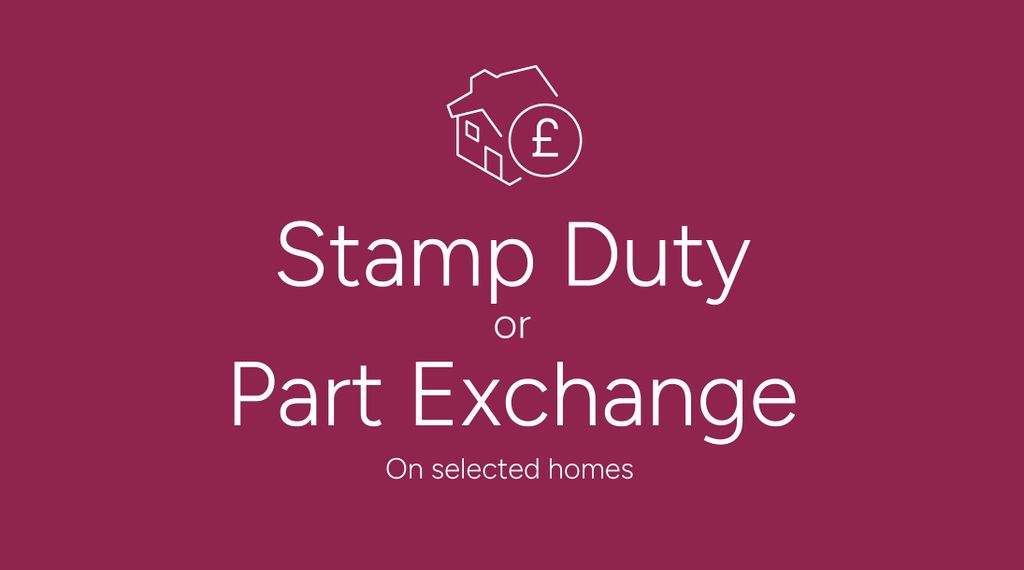 Property photo 2 of 10 A House Icon With A Pound Symbol Is Centered Above The Text "Stamp Duty Or Part Exchange" On A Deep