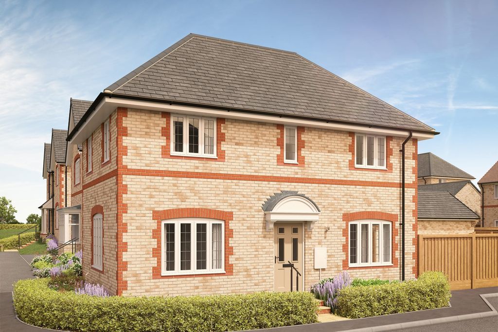Property photo 1 of 7 A Modern Brick House With Bay Windows And A Gray Roof Stands In The Foreground