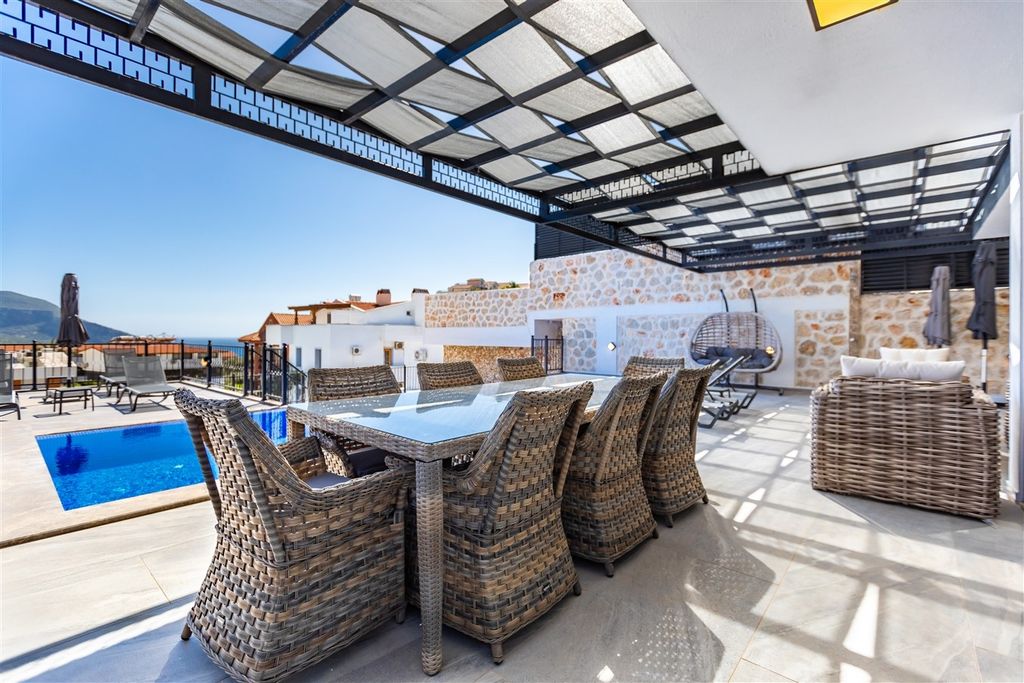 Property photo 3 of 24 Flawless Sea-View Villa For Sale In Kalkan - Poolside Terrace