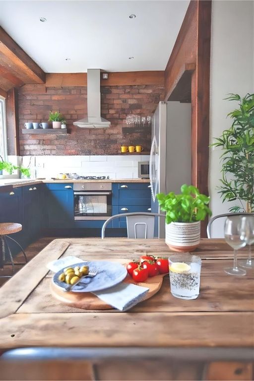 Property photo 3 of 12 Bright, Stylish Kitchen With Rustic Dining Table...