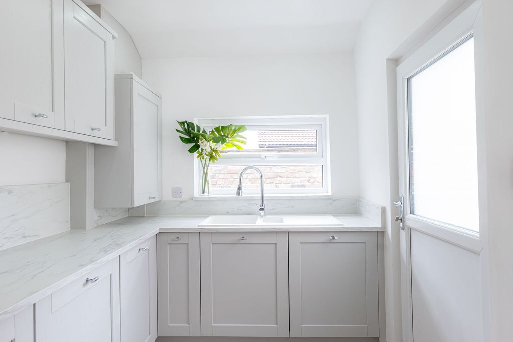 Property photo 3 of 17 Bright, Modern Kitchen With Light Grey Cabinetry, ...