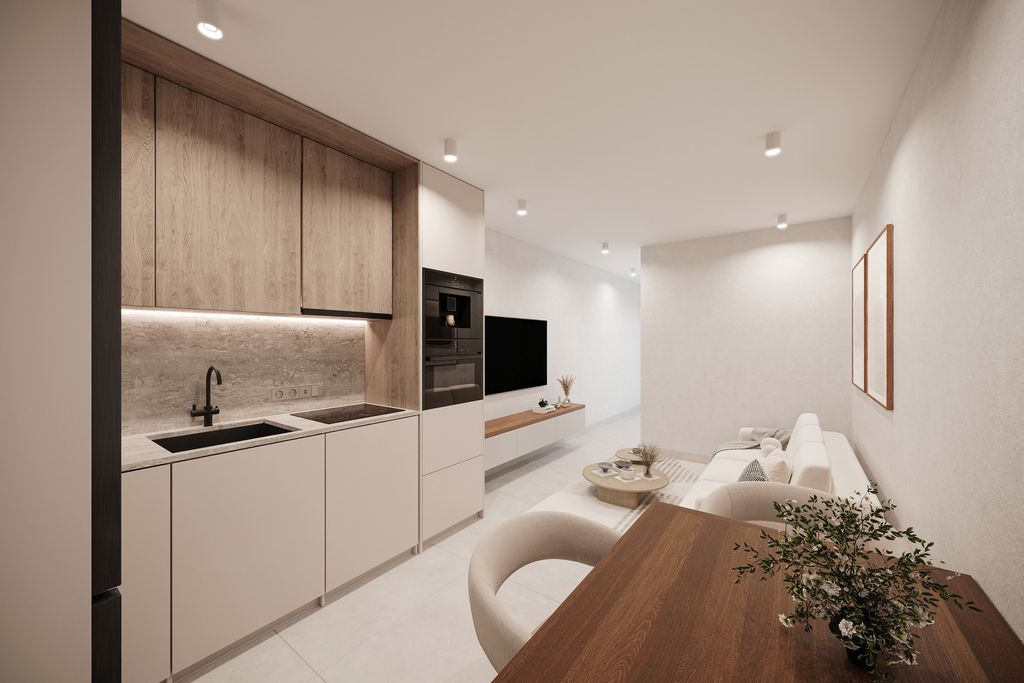 Property photo 3 of 8 Contemporary Kitchen And Living Space Designed For Modern Urban Living. Completion May 2028.