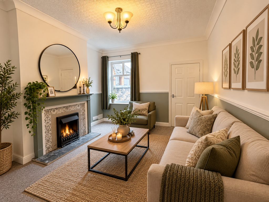 Property photo 2 of 13 Cosy Sage Green Living Room