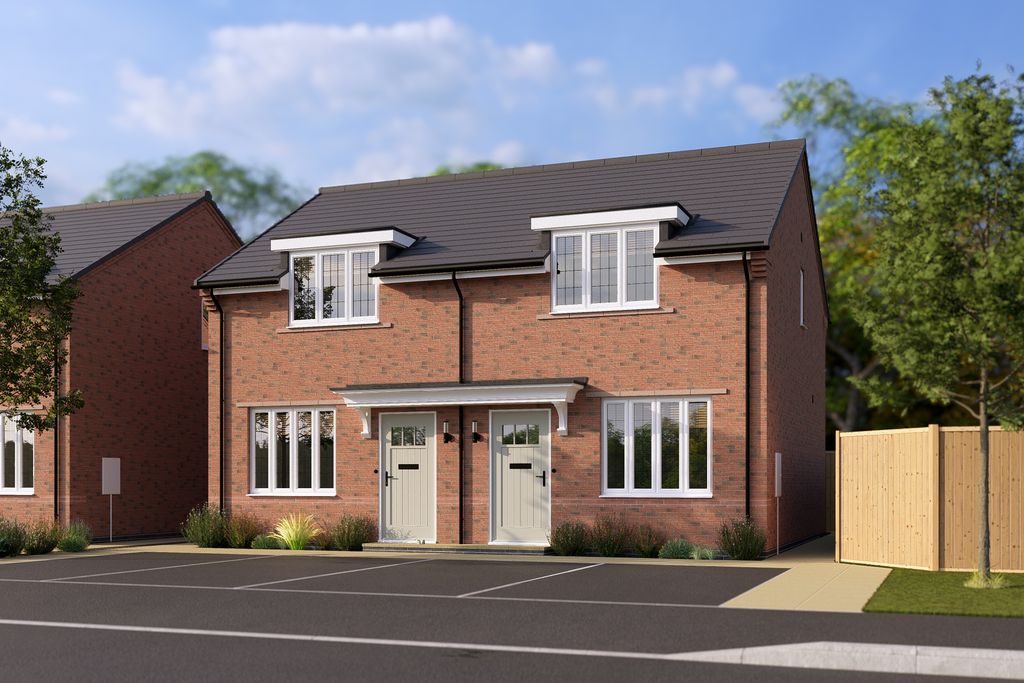 Property photo 1 of 9 A Pair Of Modern Brick Semi-Detached Houses With Manicured Front Gardens And A Wooden Fence Stand Ag