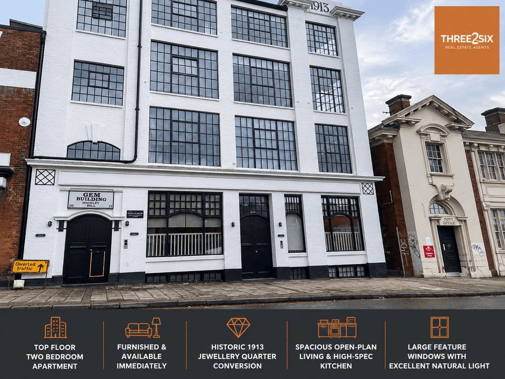 Property photo 1 of 9 Top Floor Two Bed In A Historic Jewellery Quarter Conversion | Furnished & Available Now