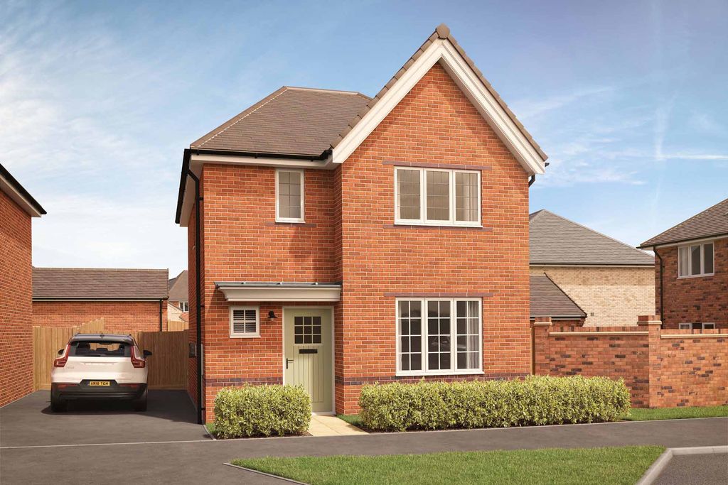 Property photo 1 of 10 A Modern Brick House With A Light Green Door And A White Car Parked In The Driveway Sits In Front Of