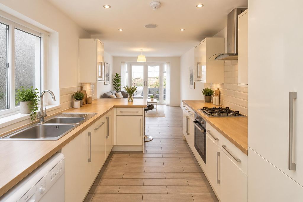 Property photo 2 of 35 Bright Modern Galley Kitchen And Living Space.Png