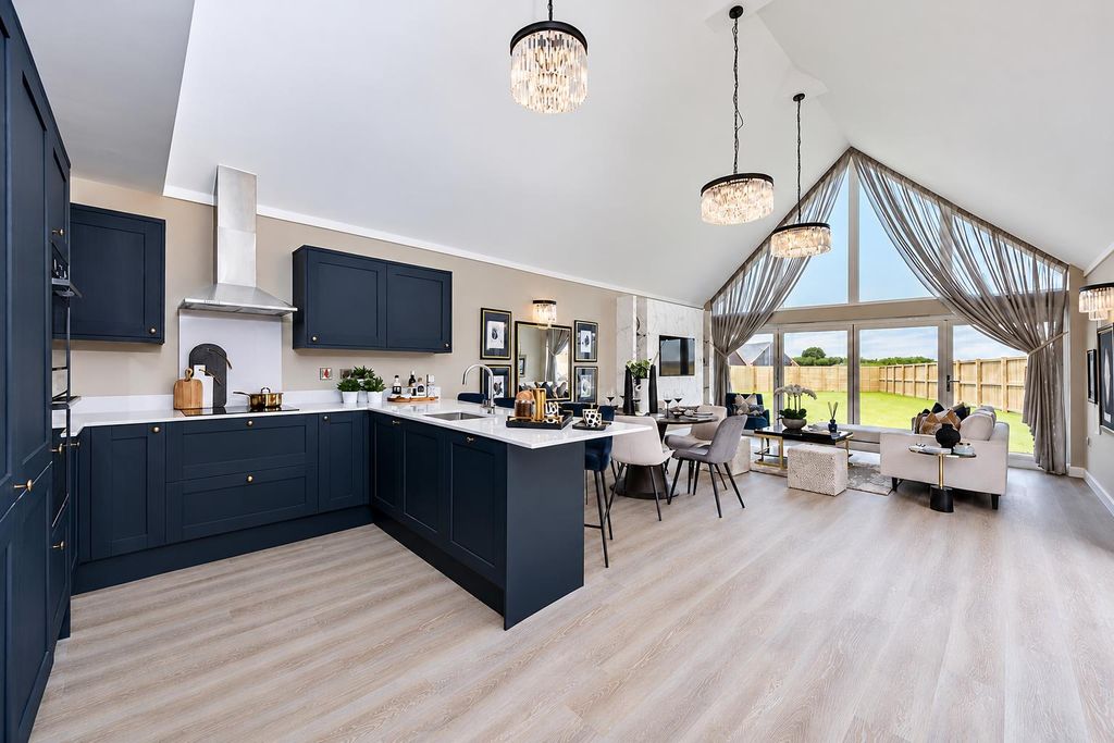 Property photo 2 of 19 Mirrored Navy Kitchen And Living Space.Jpg