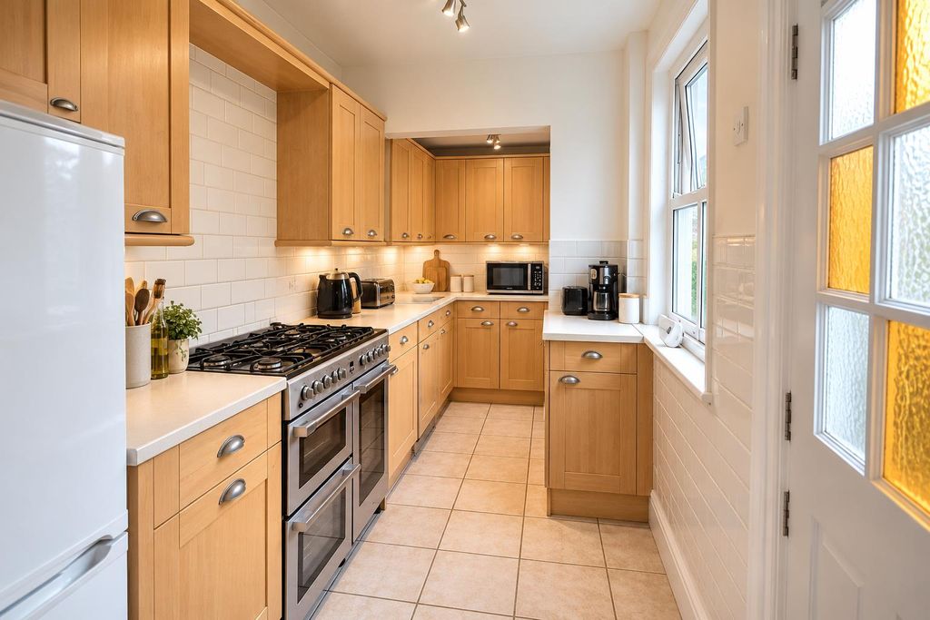 Property photo 3 of 9 Warm Wood Galley Kitchen.Png