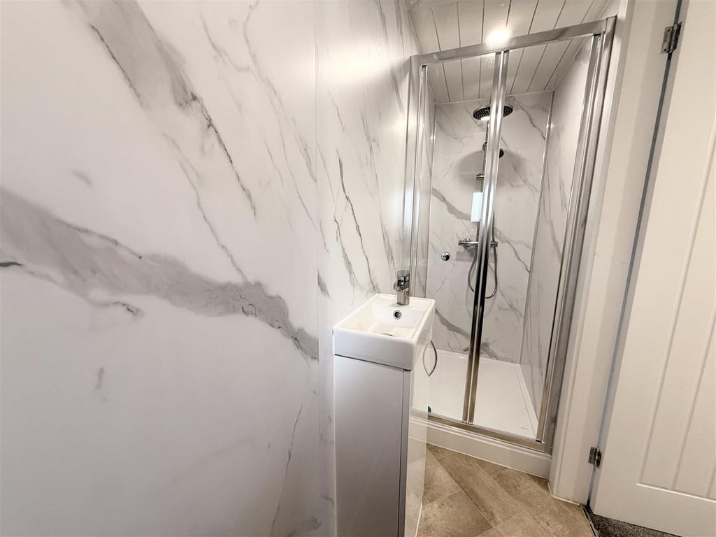 Property photo 3 of 13 Modern Marble-Effect Bathroom With Sleek Shower...