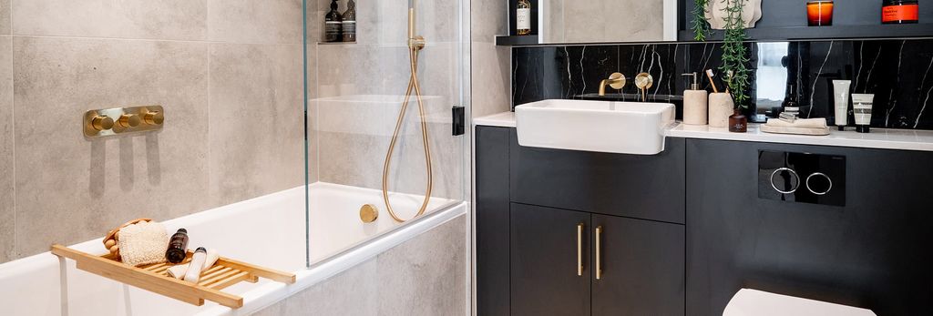 Property photo 3 of 5 Twelvetrees Park, Property 31.06, Bathroom With A Contrasting Light And Dark Design