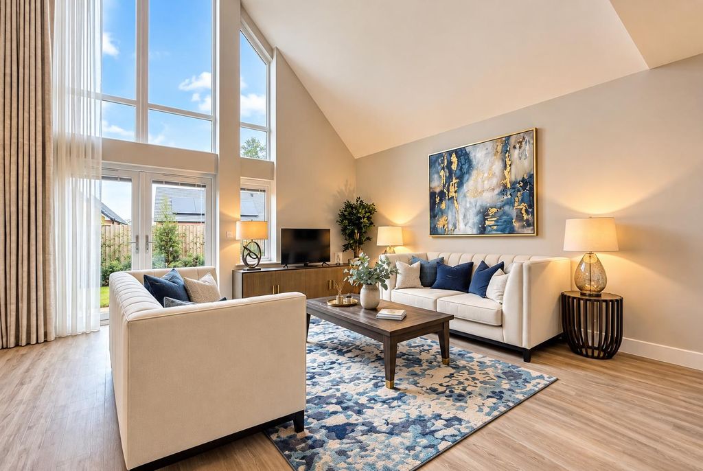 Property photo 3 of 9 Bright Modern Living Room With Blue Accents.Jpg