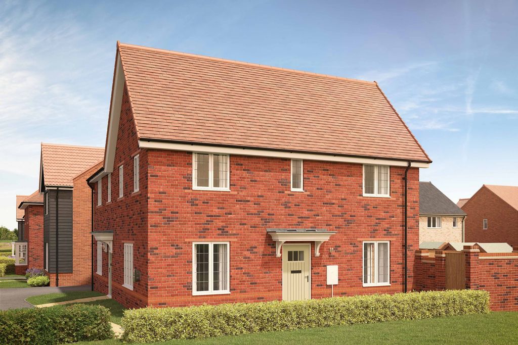 Property photo 1 of 9 A Modern Red Brick House With A Manicured Hedge In The Foreground Stands Against A Backdrop Of Simil