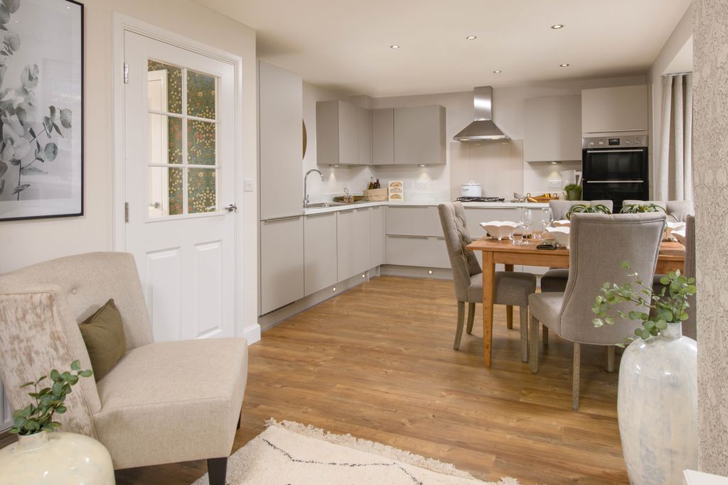 Property photo 2 of 8 Open-Plan Kitchen With Integrated Appliances, Dining Area &amp; Family Room With French Doors Leading On