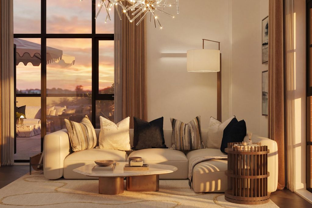 Property photo 1 of 10 Dusk Photo Of Lounge With The Window Leading Out To The Penthouse Balcony