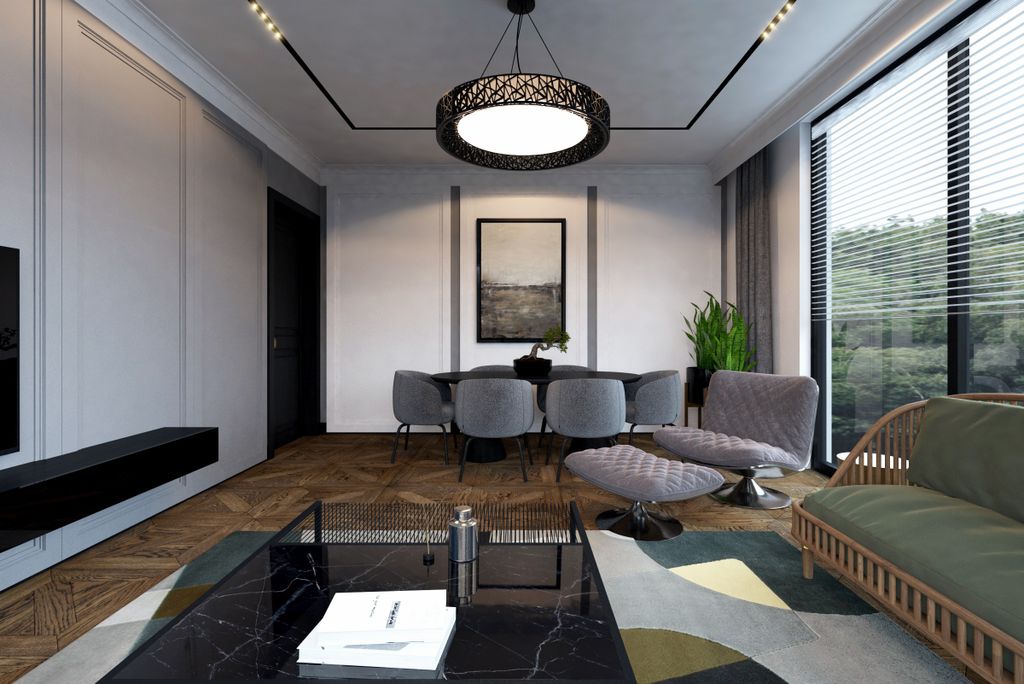 Property photo 3 of 15 Stylish Off-Plan Asian Istanbul Property For Sale - Spacious Lounge With Floor-To-Ceiling Windows