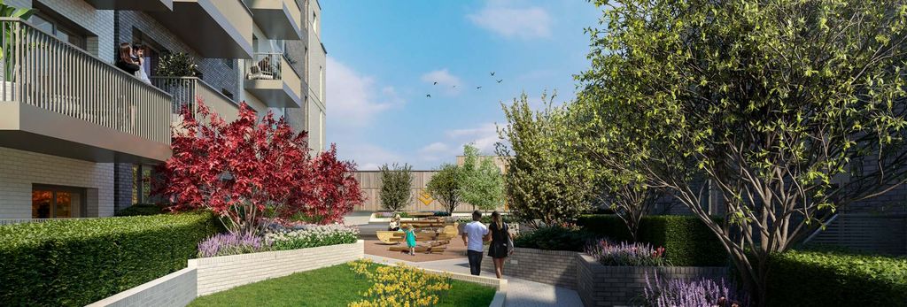Property photo 1 of 5 CGI Of Pedestrian Landscaped Area In Front Of Building Front Entrance.