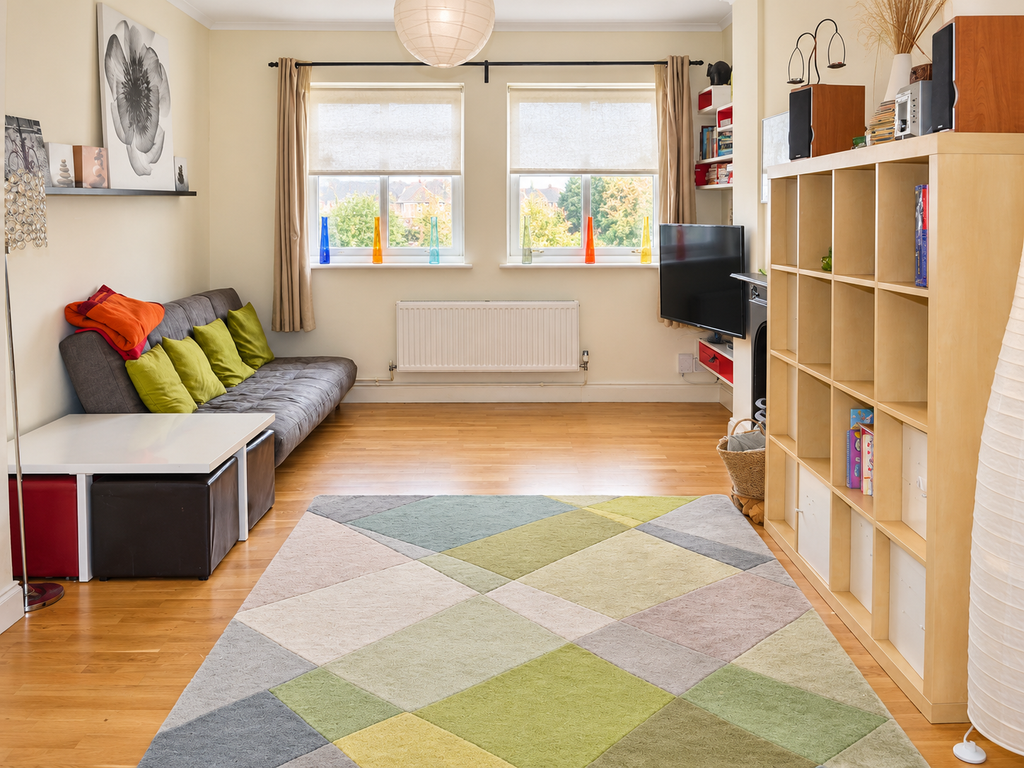 Property photo 3 of 15 Bright Contemporary Living Room With Cube Shelving