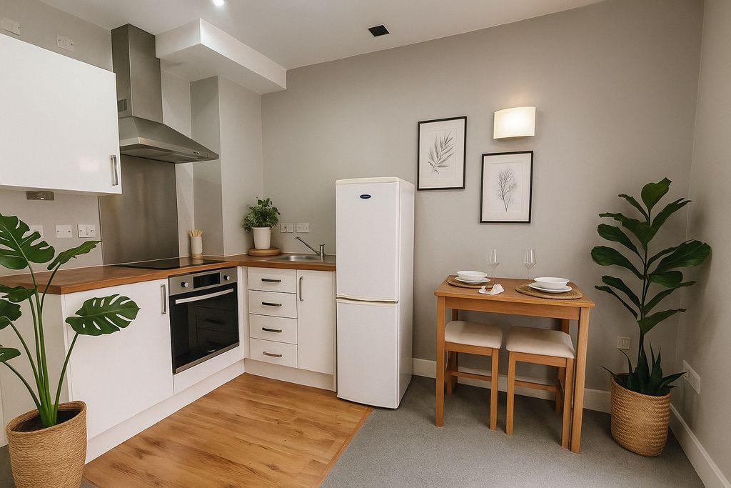 Property photo 2 of 3 Bright And Modern Kitchen Featuring Stylish White ...