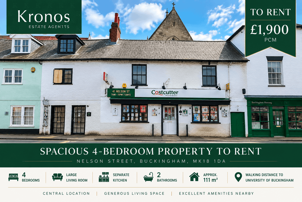Property photo 1 of 4 Spacious 4-Bed, 1 Living Room Property – Walking Distance To University Of Buckingham – £1,900 Pcm
