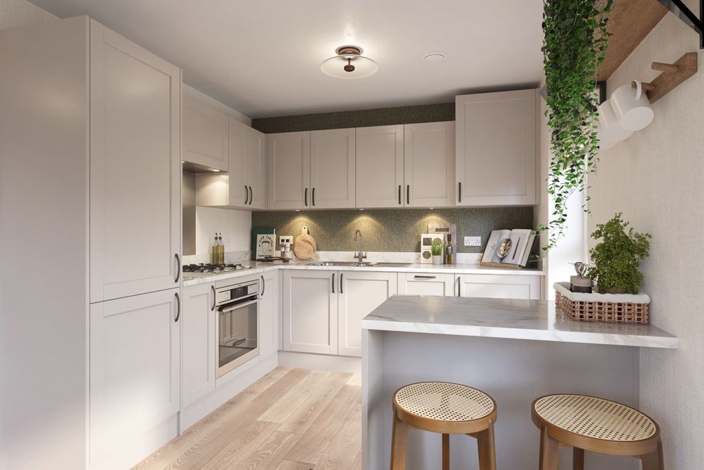 Property photo 1 of 5 A Modern Kitchen Area With Ample Storage And Breakfast Bar