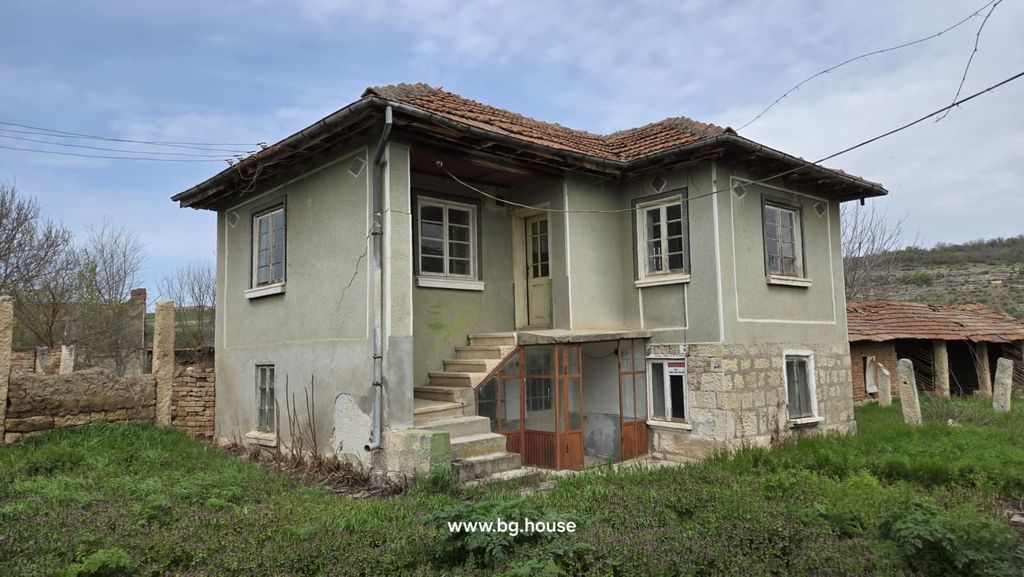 Property photo 1 of 60 Two-Storey House With Greenish Facade, Tiled Roof, And Exterior Stairs Leading To The Upper Floor