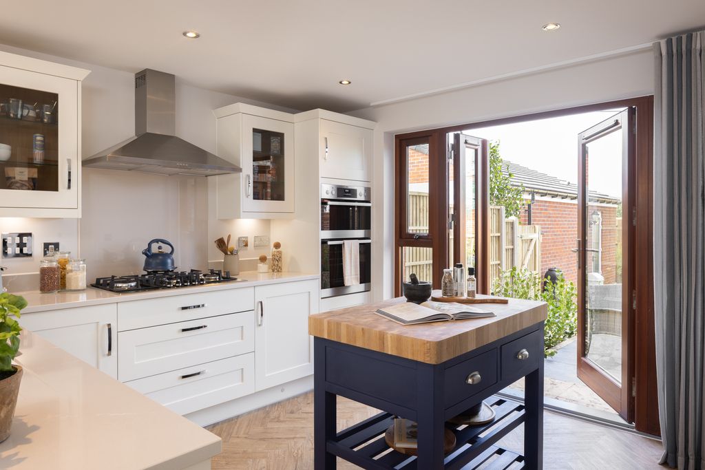 Property photo 3 of 10 Internal Shot Of The Kitchen With Double Doors In The Conwy Show Home