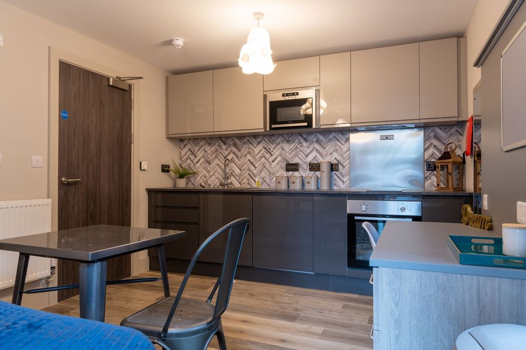 Property photo 1 of 4 Modern Kitchen Area With Sleek Grey Cabinetry, Bui...