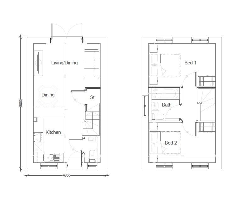 Property photo 2 of 22 Two Bedroom Type 2 Floor Plan