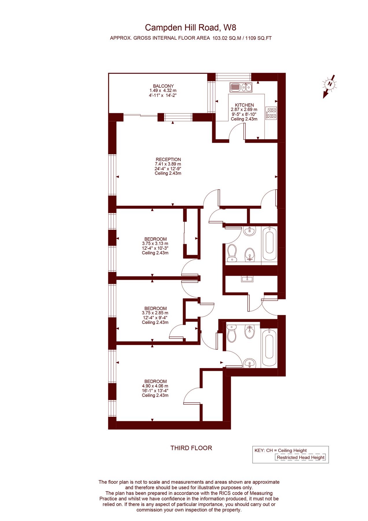3 bed flat for sale in Kensington Heights, 9195 Campden Hill Road
