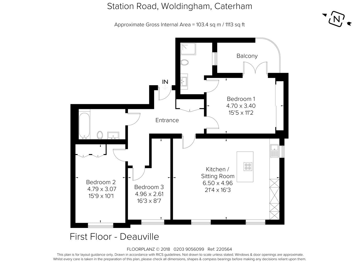 3 bed flat for sale in Marden Manor, 1 The Crescent, Station Road