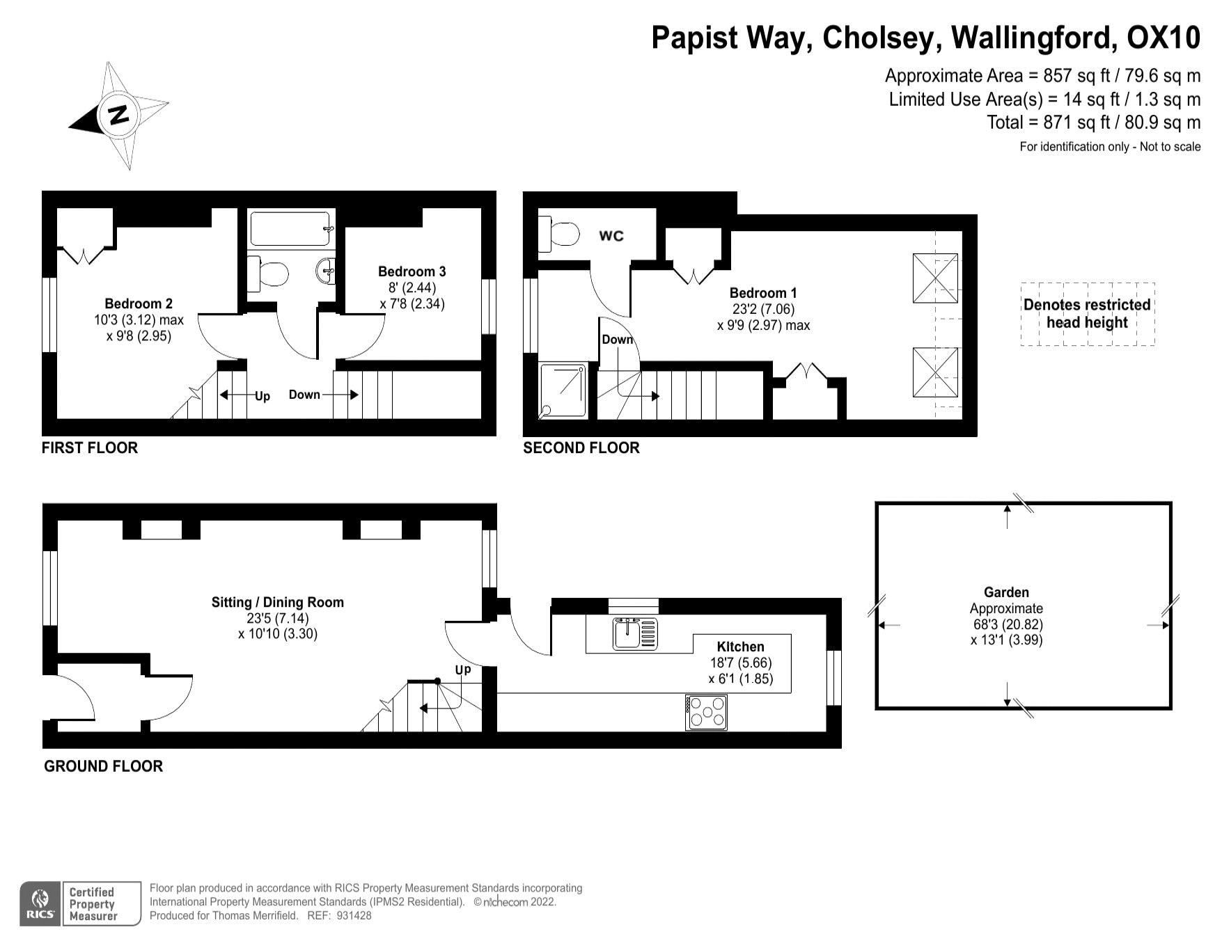 3 bed terraced house for sale in Papist Way, Cholsey, Wallingford OX10