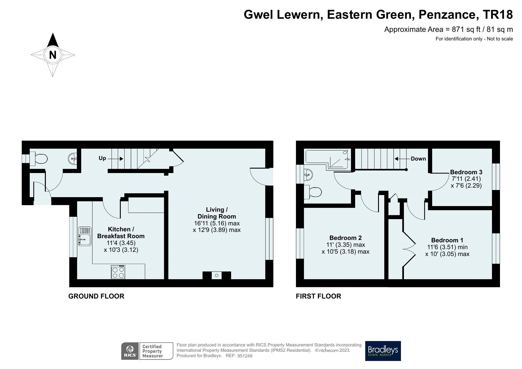 3 bed semidetached house for sale in Gwel Lewern, Eastern Green