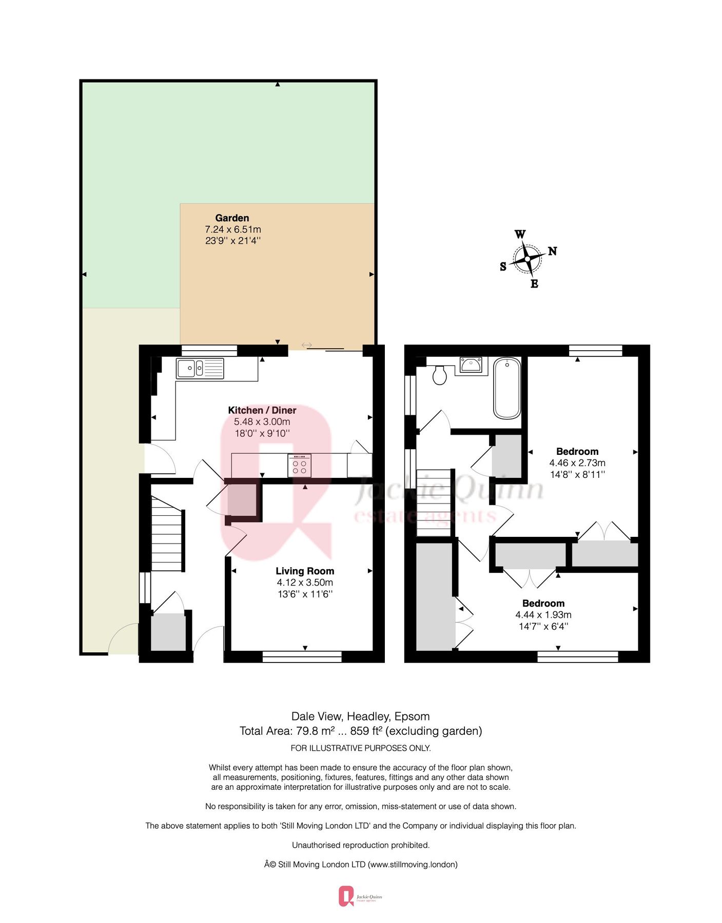 2 bed semidetached house for sale in Dale View, Headley, Epsom KT18