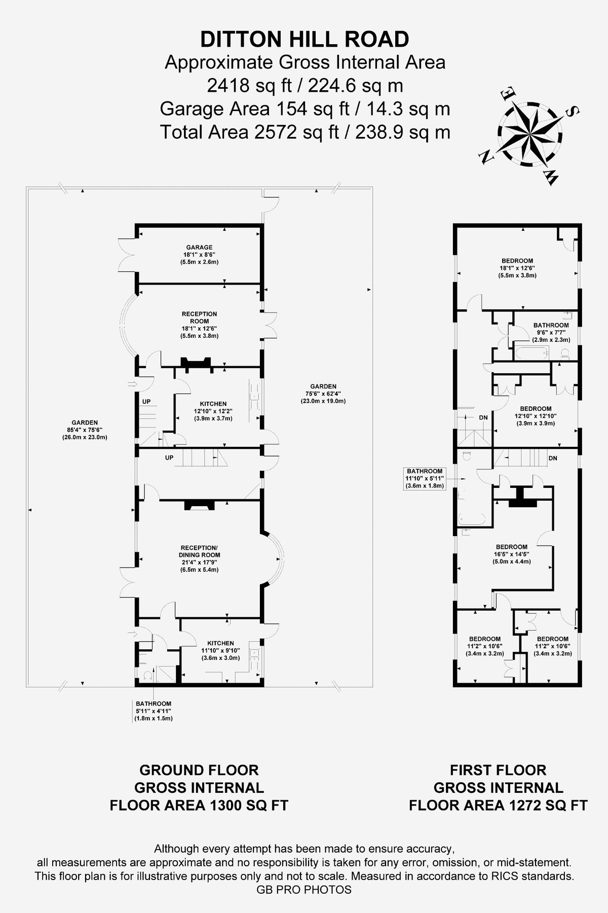 5 bed detached house for sale in Ditton Hill Road, Long Ditton