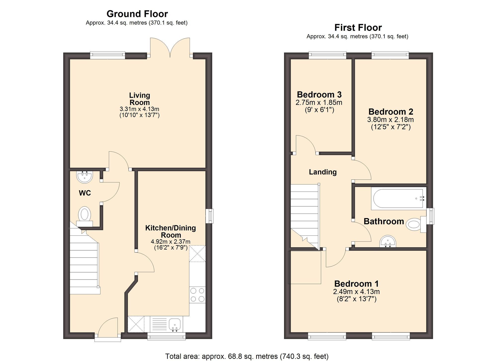 3 bed semidetached house to rent in Croft House Way, Bolsover S44 Zoopla