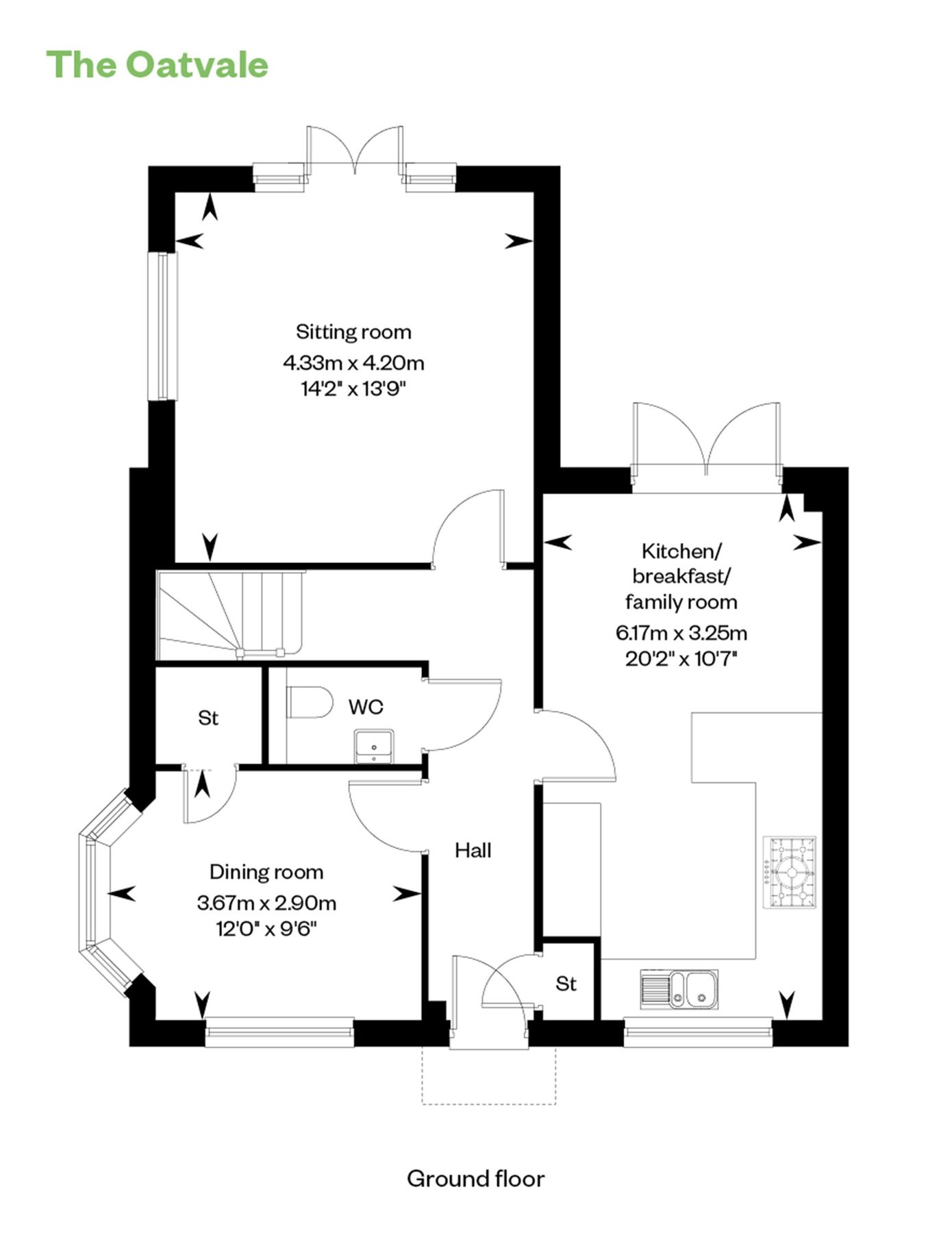 New home, 4 bed detached house for sale in "Oatvale" at Icknield Way