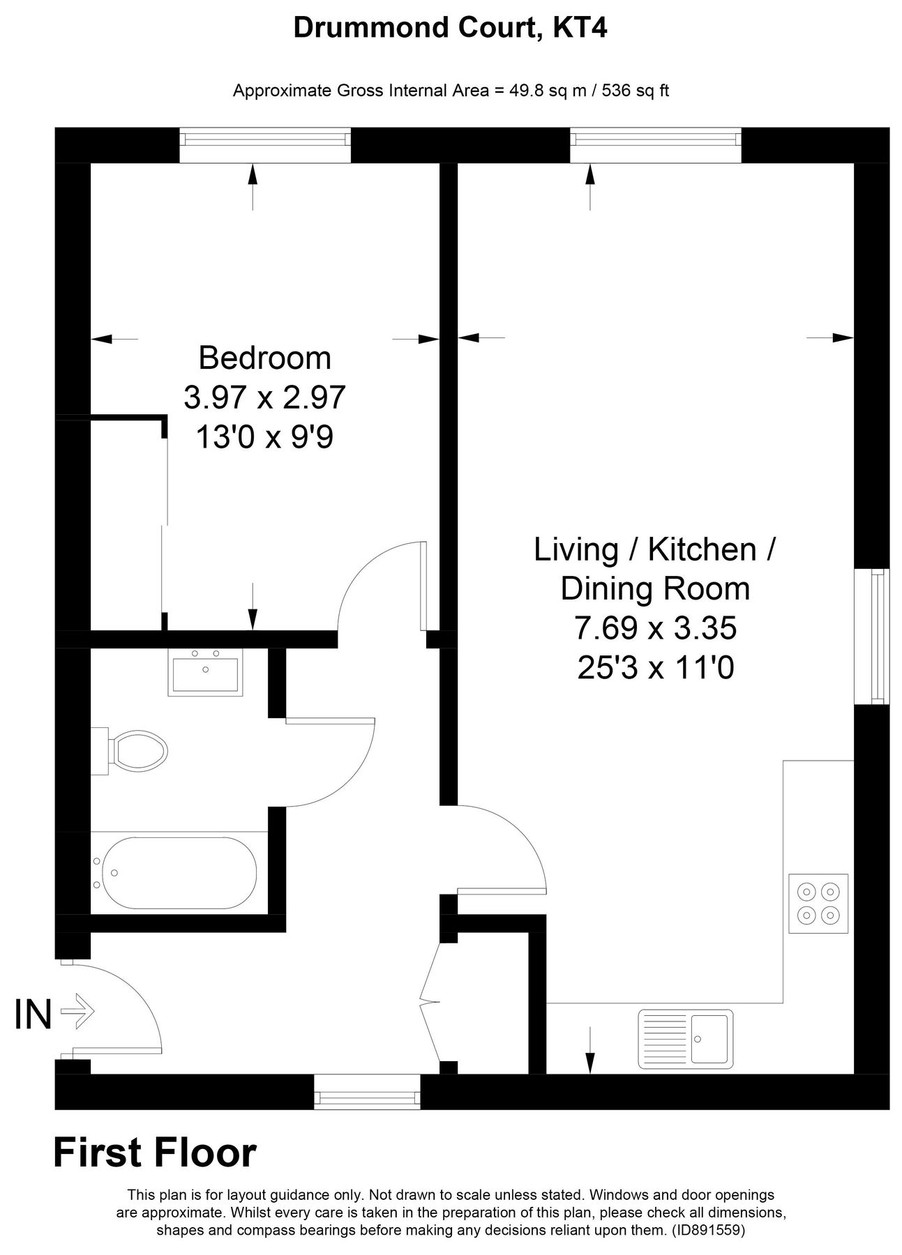 1 bed flat for sale in Sherbrooke Way, Worcester Park KT4 Zoopla