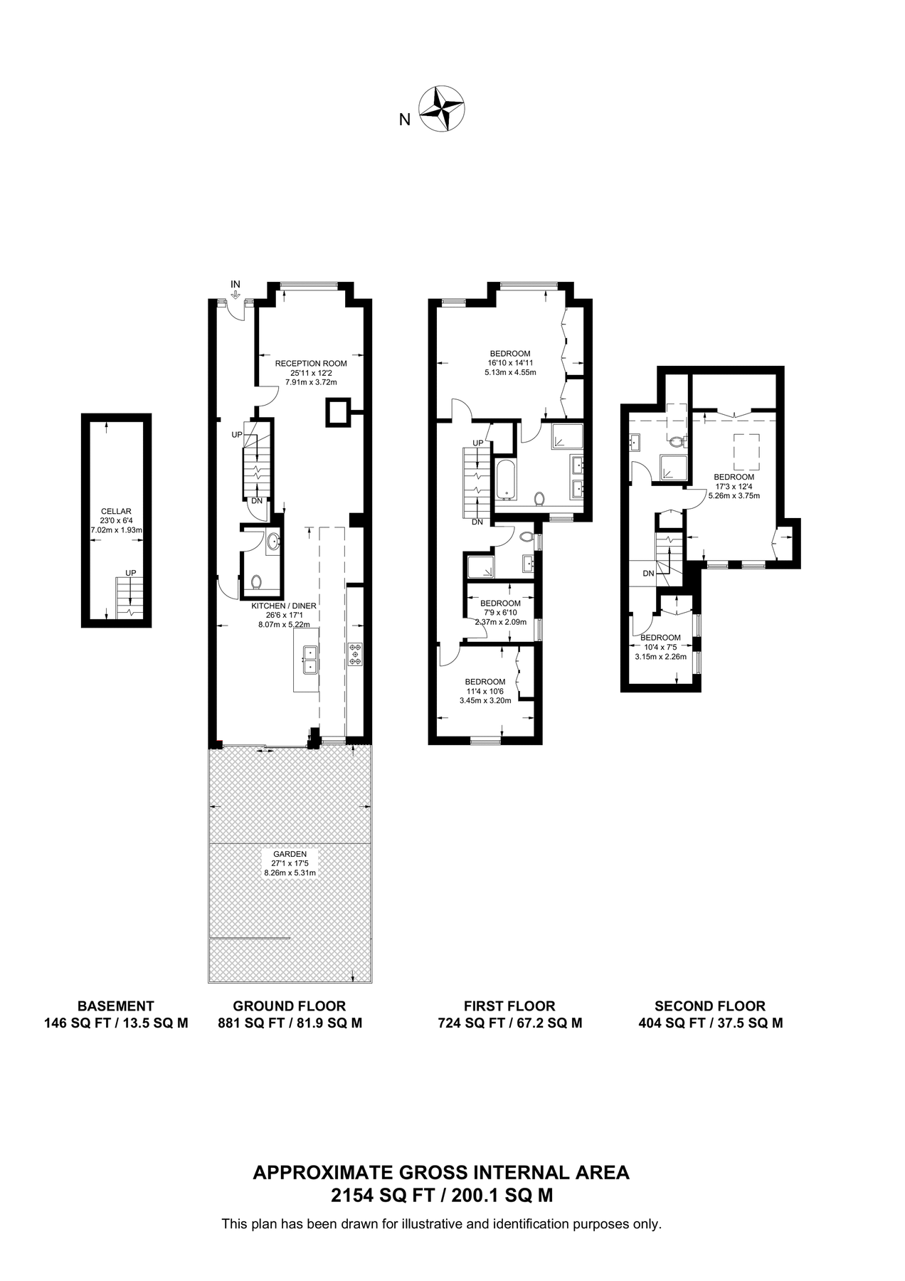 5 bed terraced house to rent in Osward Road, Wandsworth Common, London