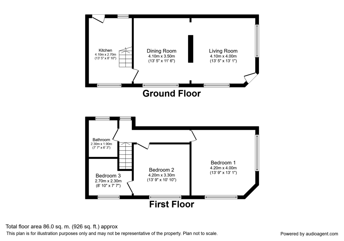 2 bed terraced house to rent in Cross Street, Hadfield, Glossop