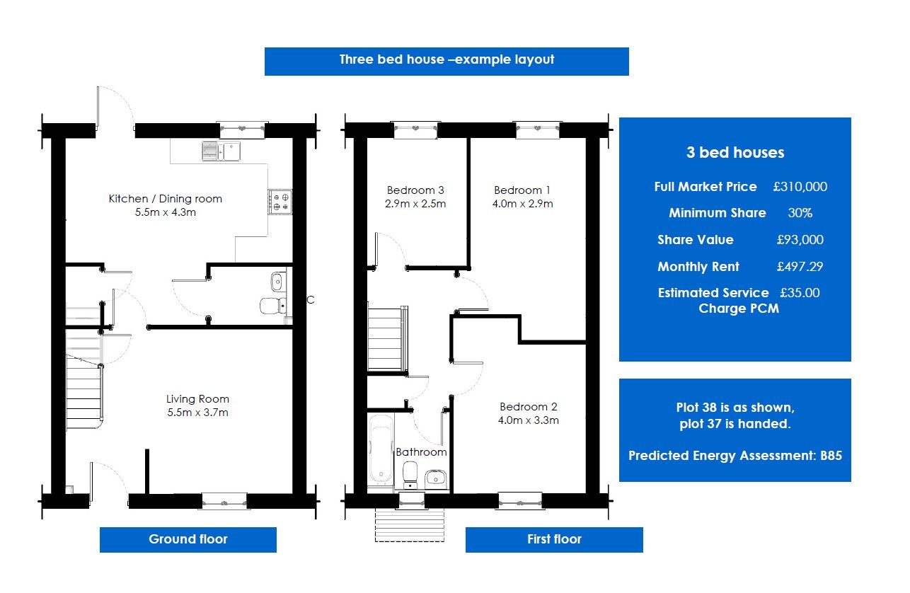 New home, 3 bed terraced house for sale in Clist Way, Hemyock