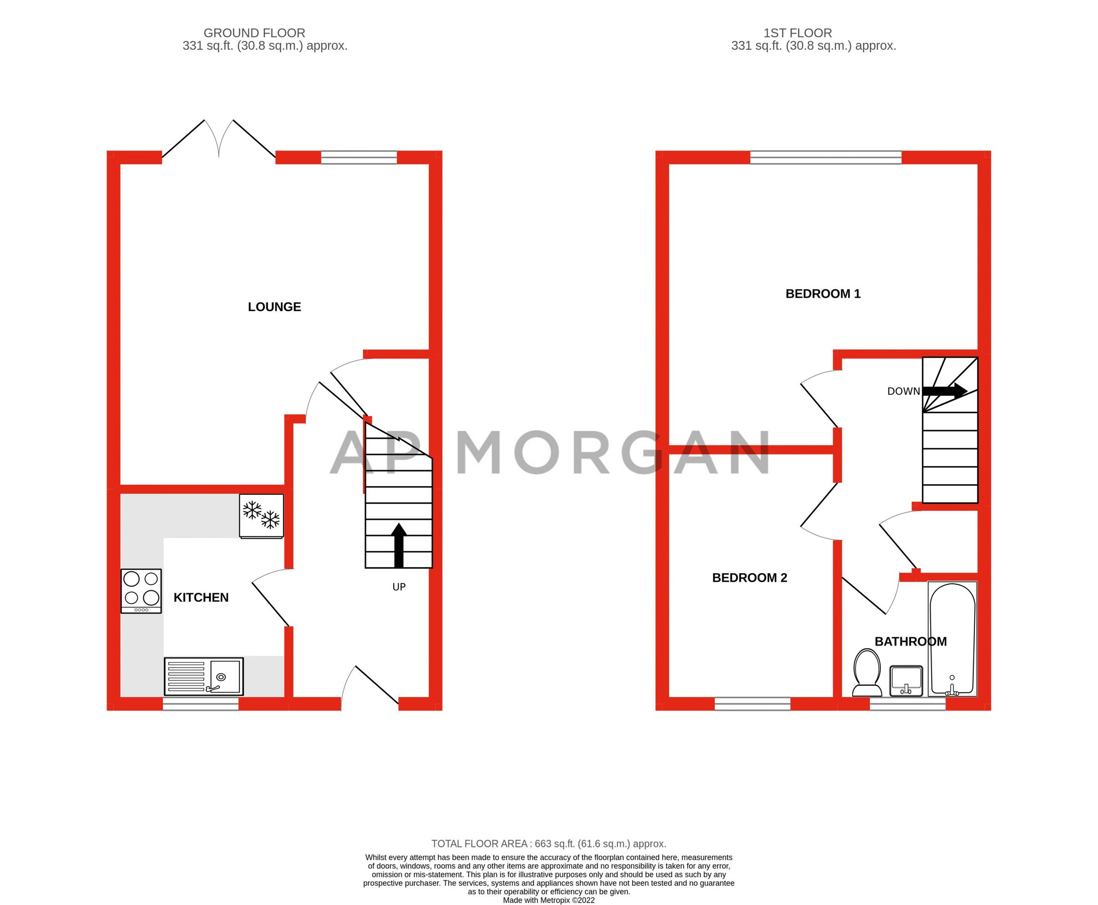 2 bed terraced house to rent in Chesterfield Close, West Heath