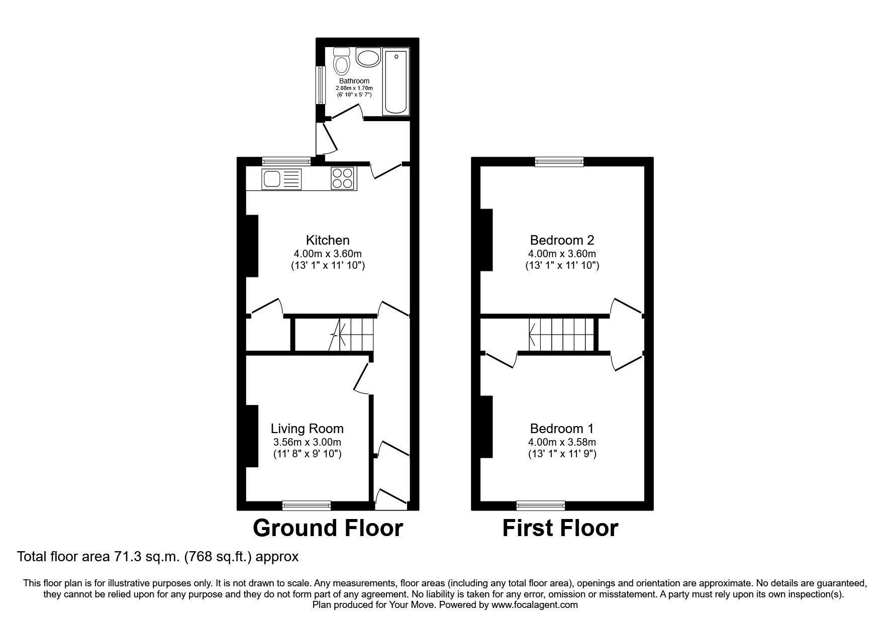 2 bed terraced house to rent in Main Street, Frizington, Cumbria CA26